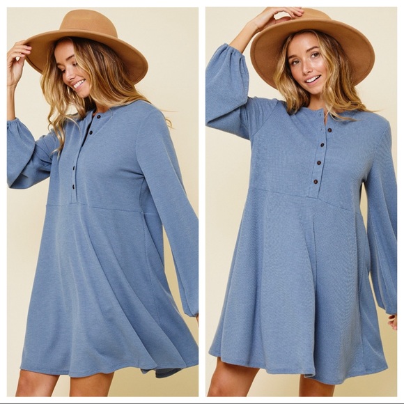 #04All Year Round Perfect Solid Button Up Midi Dress - Picture 3 of 4